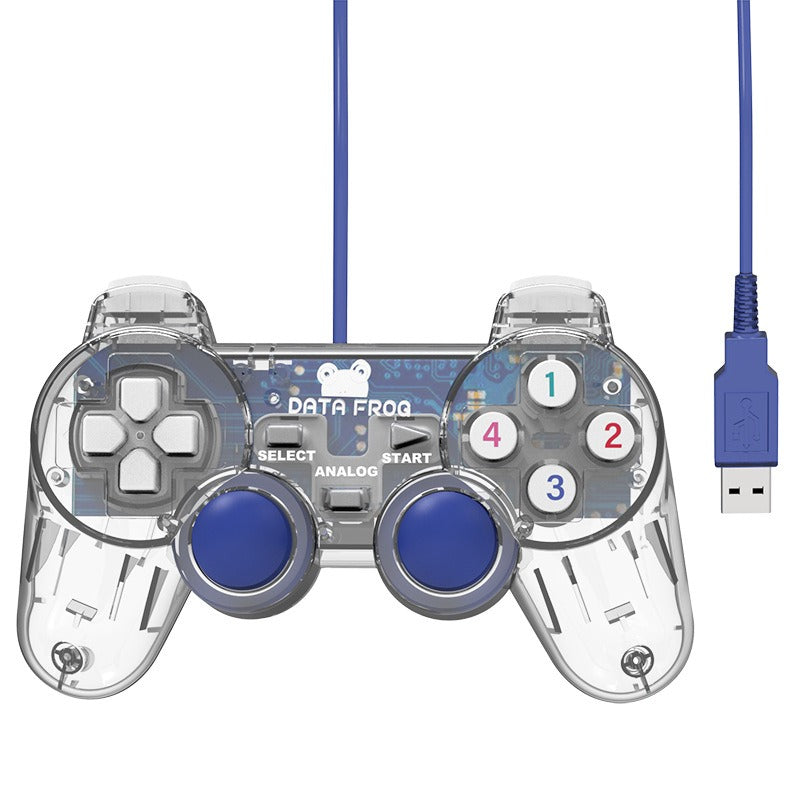 Transparent Shell USB Game Controller for PC and Consoles