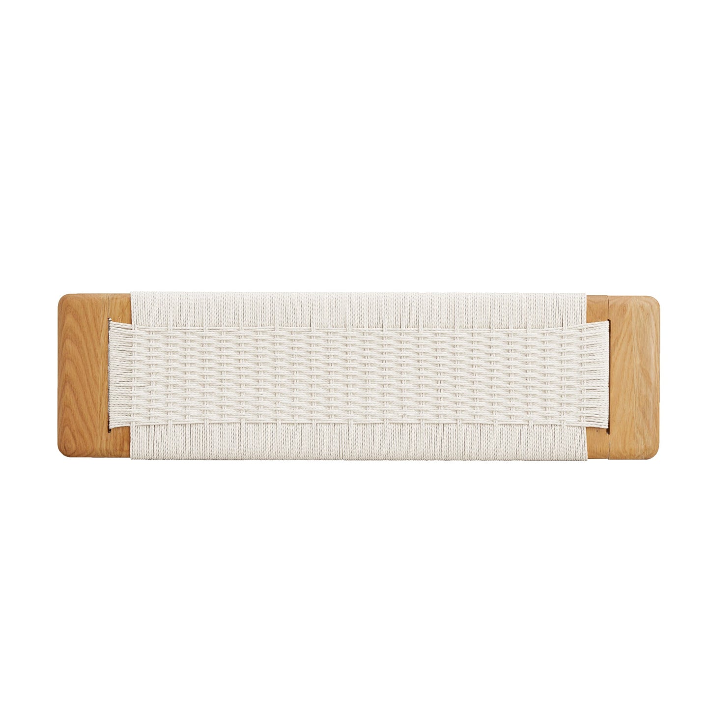 Design Natural Oak Wood Dining Bench Bed Bench for Dining Room, Bedroom, Bathroom (White) - Korvel