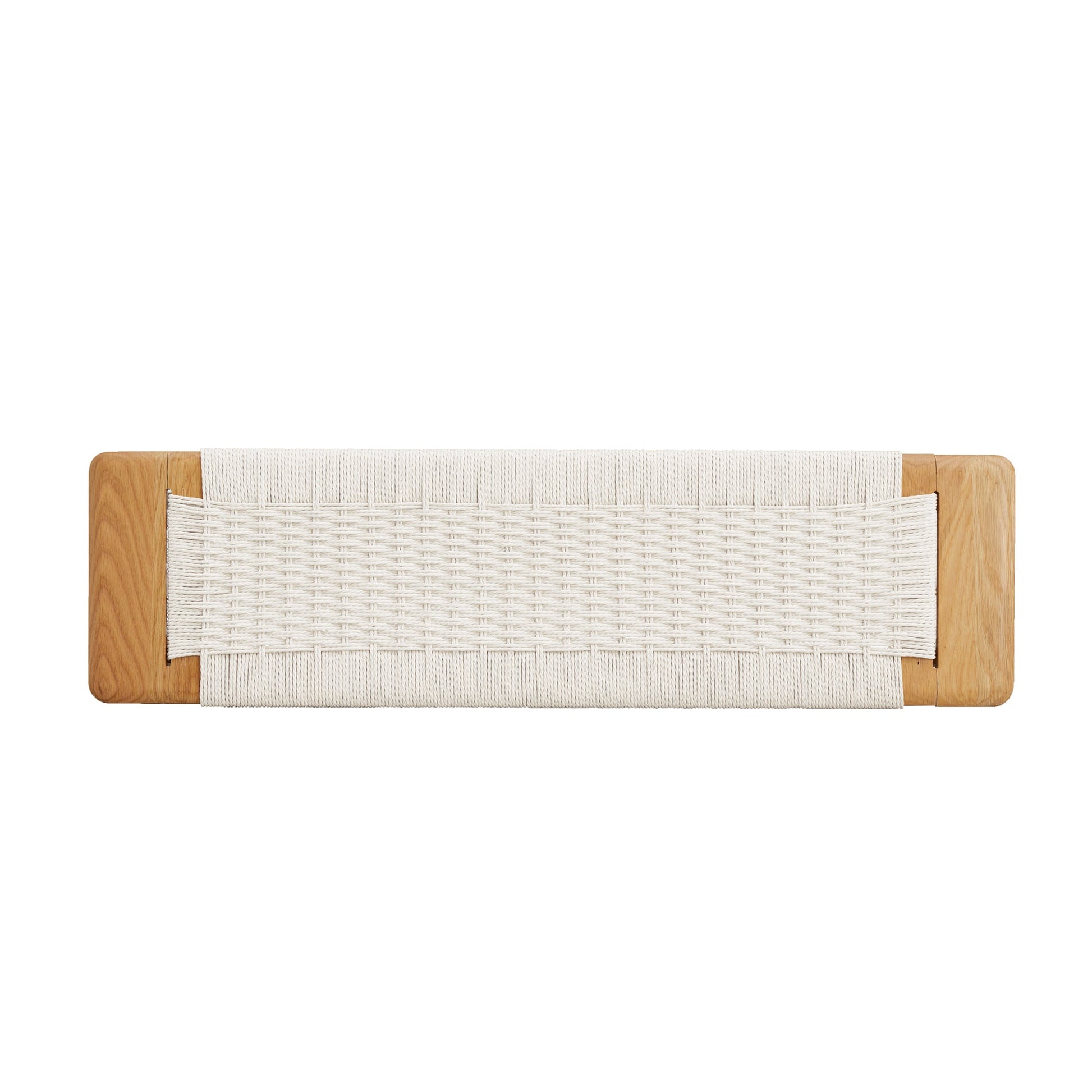 Design Natural Oak Wood Dining Bench Bed Bench for Dining Room, Bedroom, Bathroom (White) - Korvel