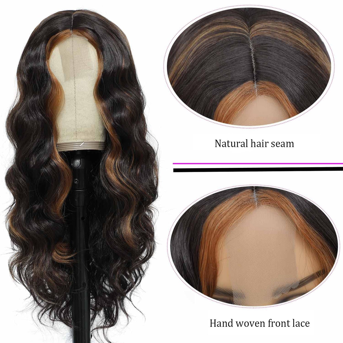 Premium European & American Lace Wig - Wavy Long Curly Style