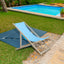 Beach Sling Patio Chair Set of 2,Wooden Folding Outdoor Chairs for Outside 3 Level Height Adjustable, Portable Reclining Beach C - Korvel