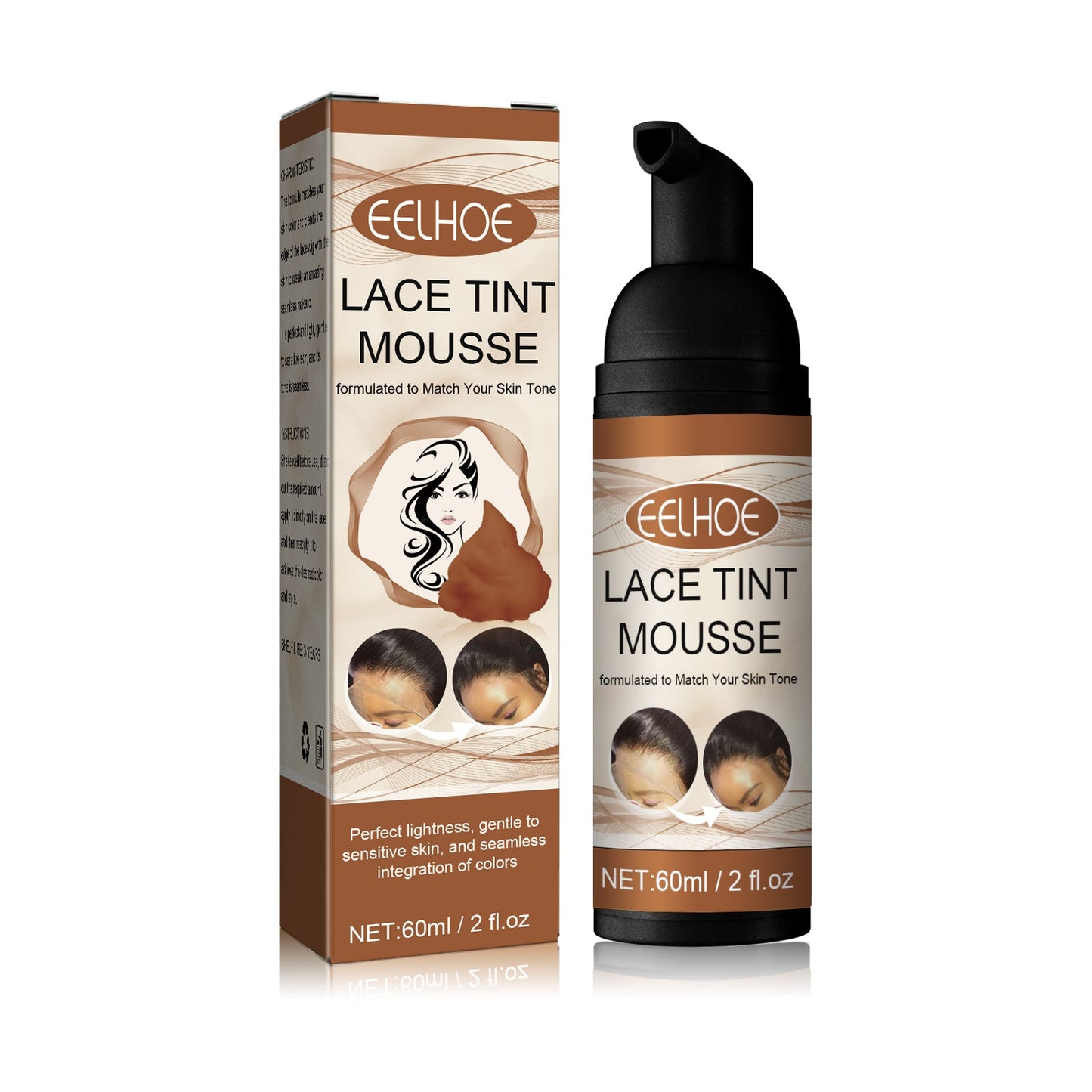 Lace Tint Mousse, No Damage Hair Easy To Color Wig Color Disposable Hair Conditioner - Korvel