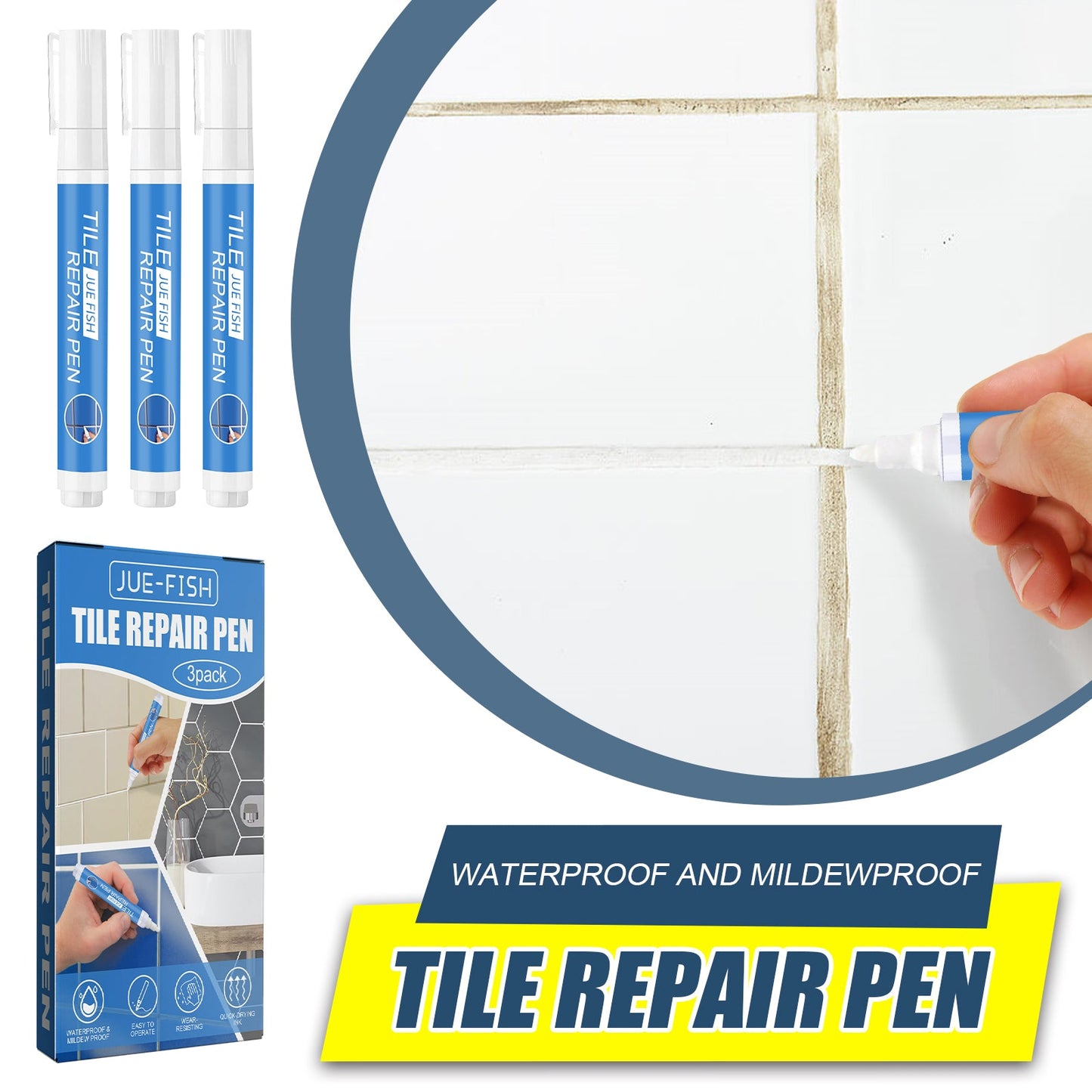 Waterproof Tile Repair Pen for Bathroom and Floor Crevices