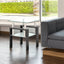 1-Piece Modern Tempered Glass Tea Table Coffee Table End Table, Square Table for Living Room, Transparent/Black - Korvel