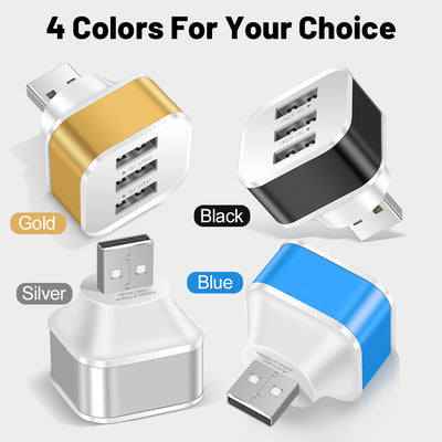Luminous 3 USB mobile phone charging head with 1/3 expansion port, multi port USB mobile phone charger - Korvel