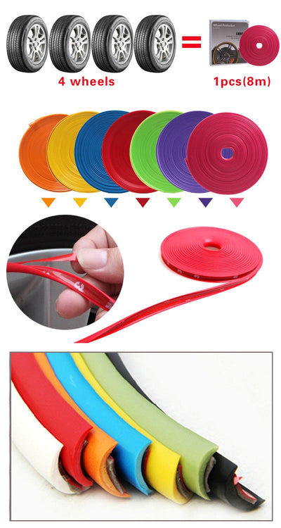 Premium Car Wheel Rim Protector Strip - 8M Roll