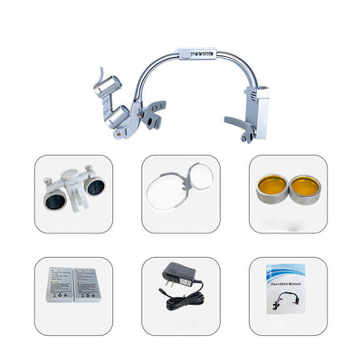 Head-mounted magnifying glass dental headlight - Korvel
