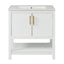 30-Inch White Bathroom Vanity with Ceramic Sink and Versatile Storage - Ideal for Small Bathrooms - Korvel