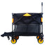 Big large capacity Folding cart Extra Long Extender Wagon Cart Folding Wagon Garden Shopping Beach Cart (black +orange) - Korvel