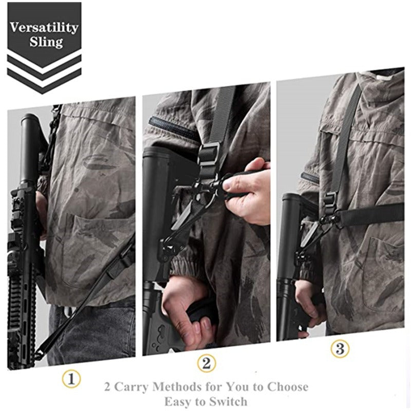 QD Buckle Double point Tactical Nylon MS4 Tactical Gun Rope Slanting Double point Strap Outdoor Real Person CS Training Nylon Gun Strap - Korvel