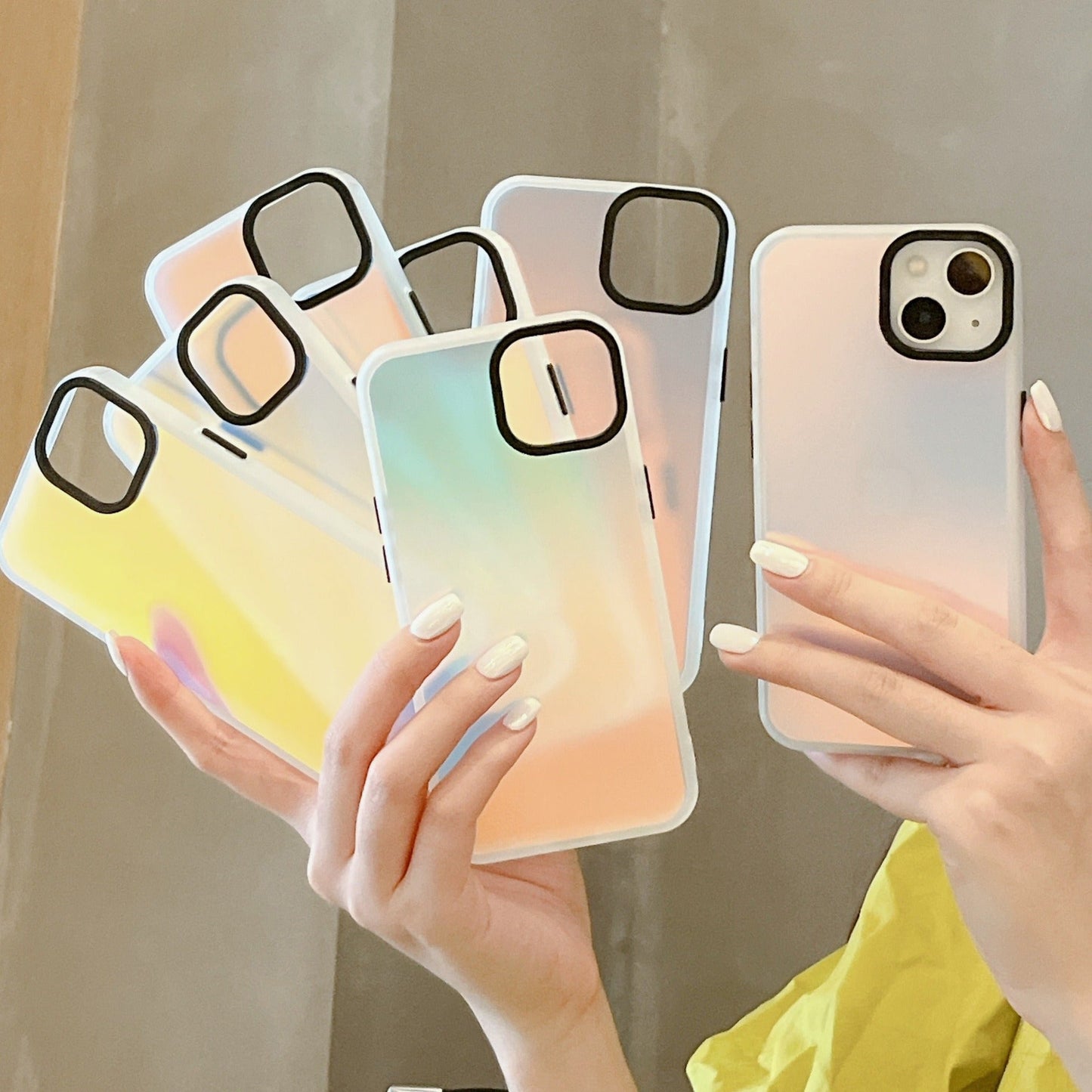 Gradient Transparent Frosted Case for iPhone 15 Pro Max