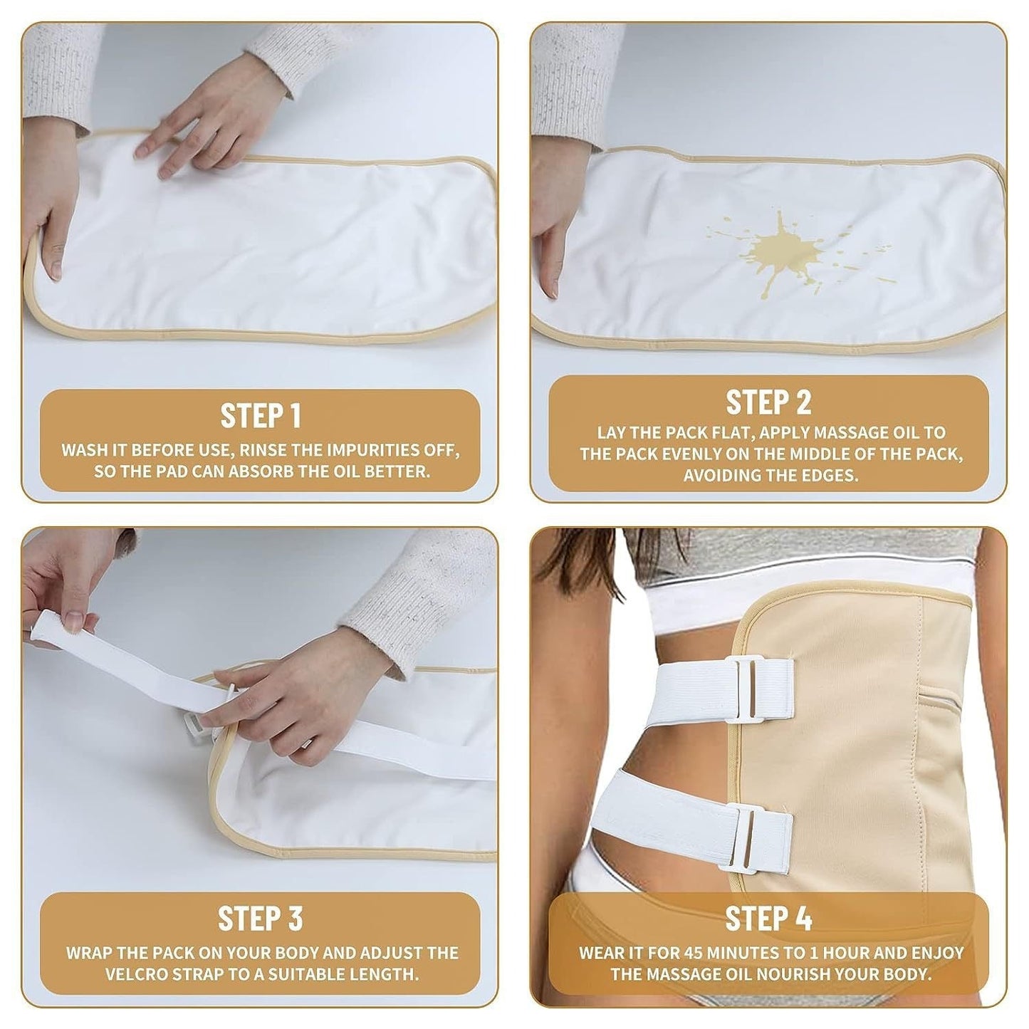 Premium Castor Oil Care Belt with Adjustable Waist Belt