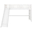 Twin Size Low Loft Bed with Ladder and Slide White - Korvel