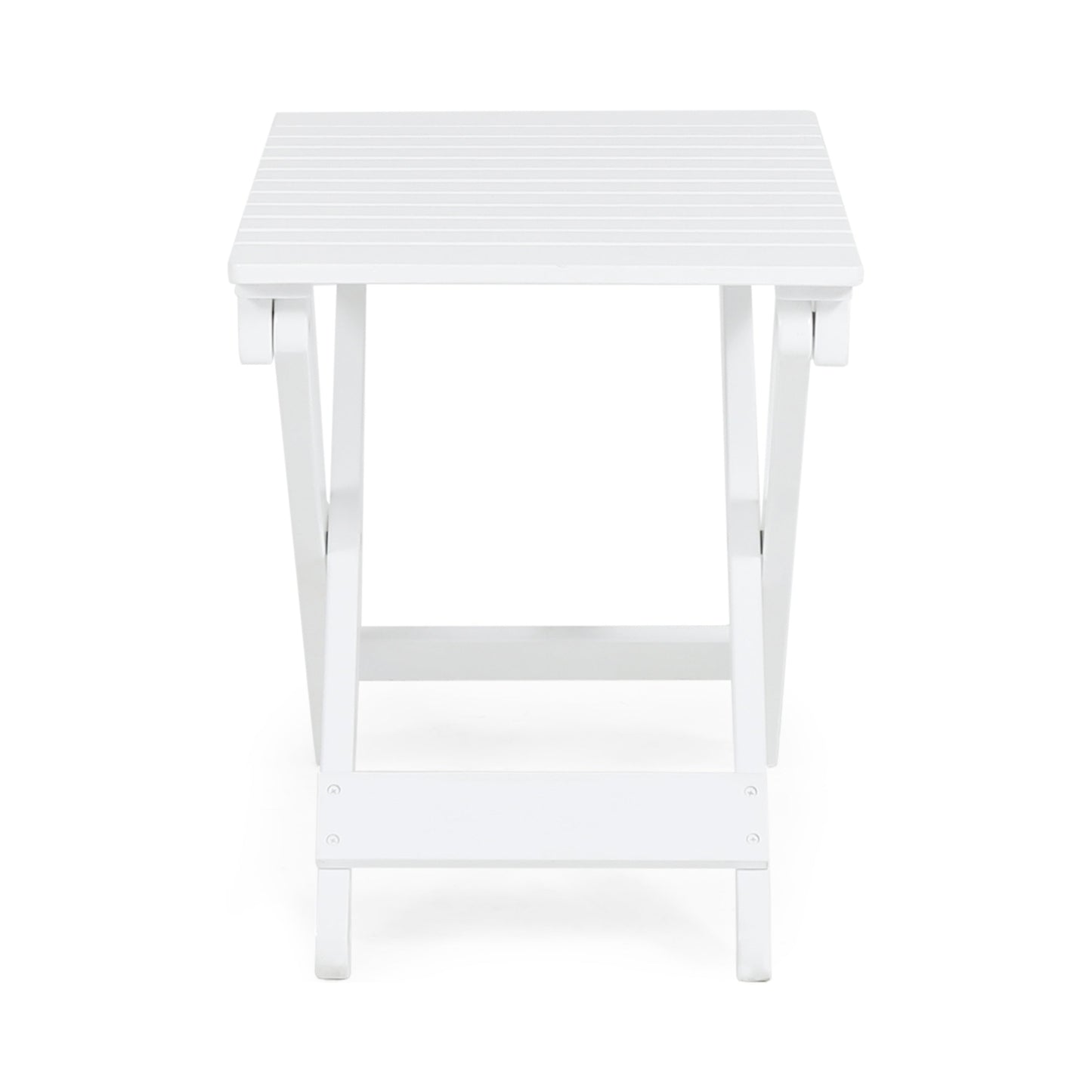 Elegant Outdoor Folding Wooden Side Table - White