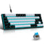 68 keys, 60% keyboard, customized color blocked keycaps, RGB mechanical keyboard, MINI set, plug-in blue axis ice blue disc - Korvel