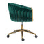 Sillón moderno verde tejido a mano con ruedas y altura ajustable