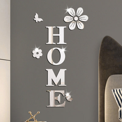 Acrylic Mirror Wall Stickers - Floral Home Decor