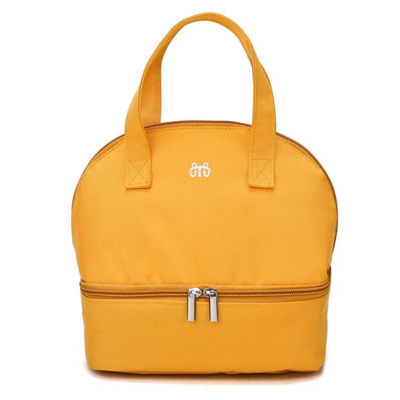 Japanese style double layer portable lunch box bag picnic bag thick large capacity aluminum foil insulation bag - Korvel
