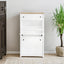 ONTREND with 2 flip drawers, top shoe cabinet with drawers, independent shoe rack with adjustable panel, white - Korvel