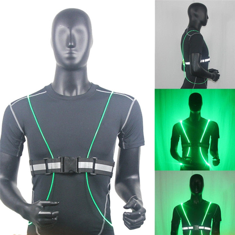 360 Reflective LED Flash Driving Vest High Visibility Night Running Cycling Riding Outdoor Activities Light Up Safety Bike Vest - Korvel