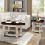 42 inch oval wooden coffee table, 2-story solid wood cocktail table with open storage rack, antique white and cherry tabletop - Korvel