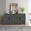 Stronger Vintage Style Buffet Cabinet Lacquered Accent Storage 4 Door Wooden Cabinets Taupe Grey - Korvel