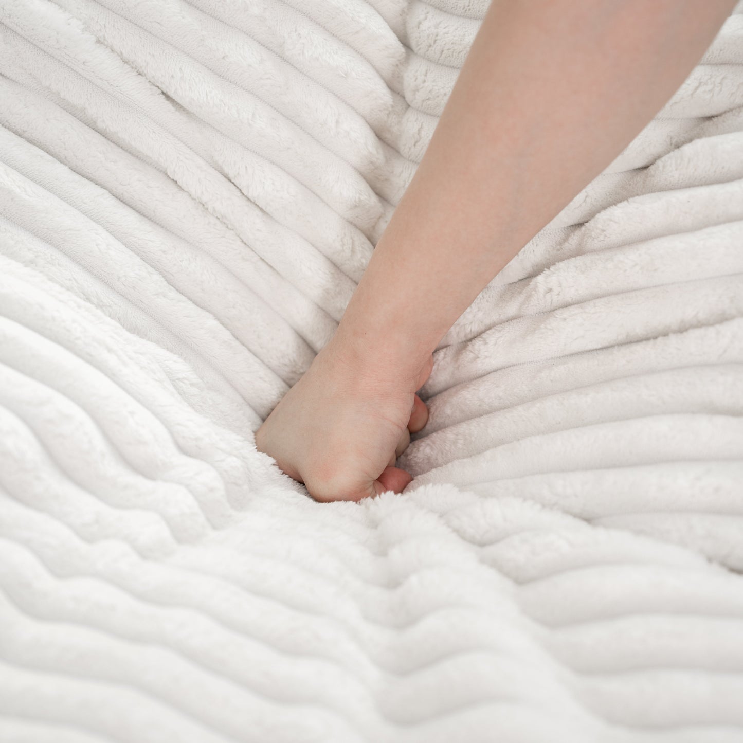 Faux Fur Classic Bean Bag Chair - White
