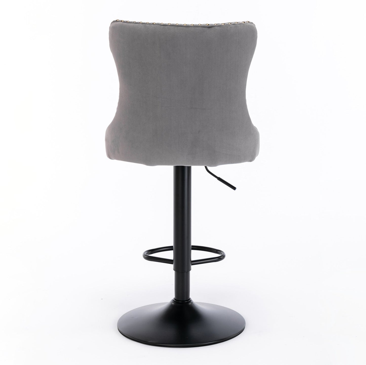 Gray,Set of 2 25-33 Inch,17.7 inch base, Modern Upholstered Bar Stools with Backs Comfortable Tufted for Home Pub and Kitchen - Korvel