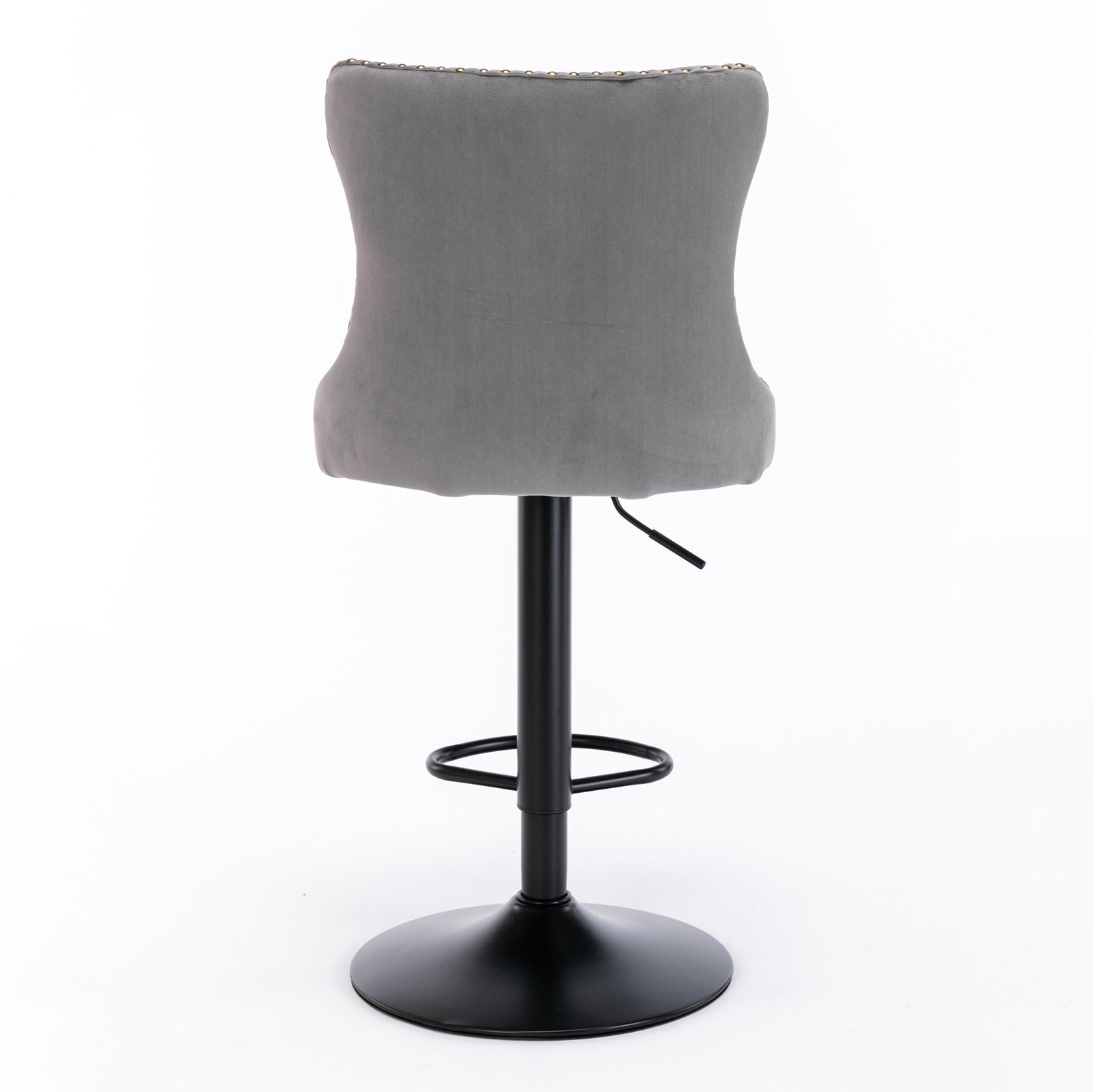 Gray,Set of 2 25-33 Inch,17.7 inch base, Modern Upholstered Bar Stools with Backs Comfortable Tufted for Home Pub and Kitchen - Korvel