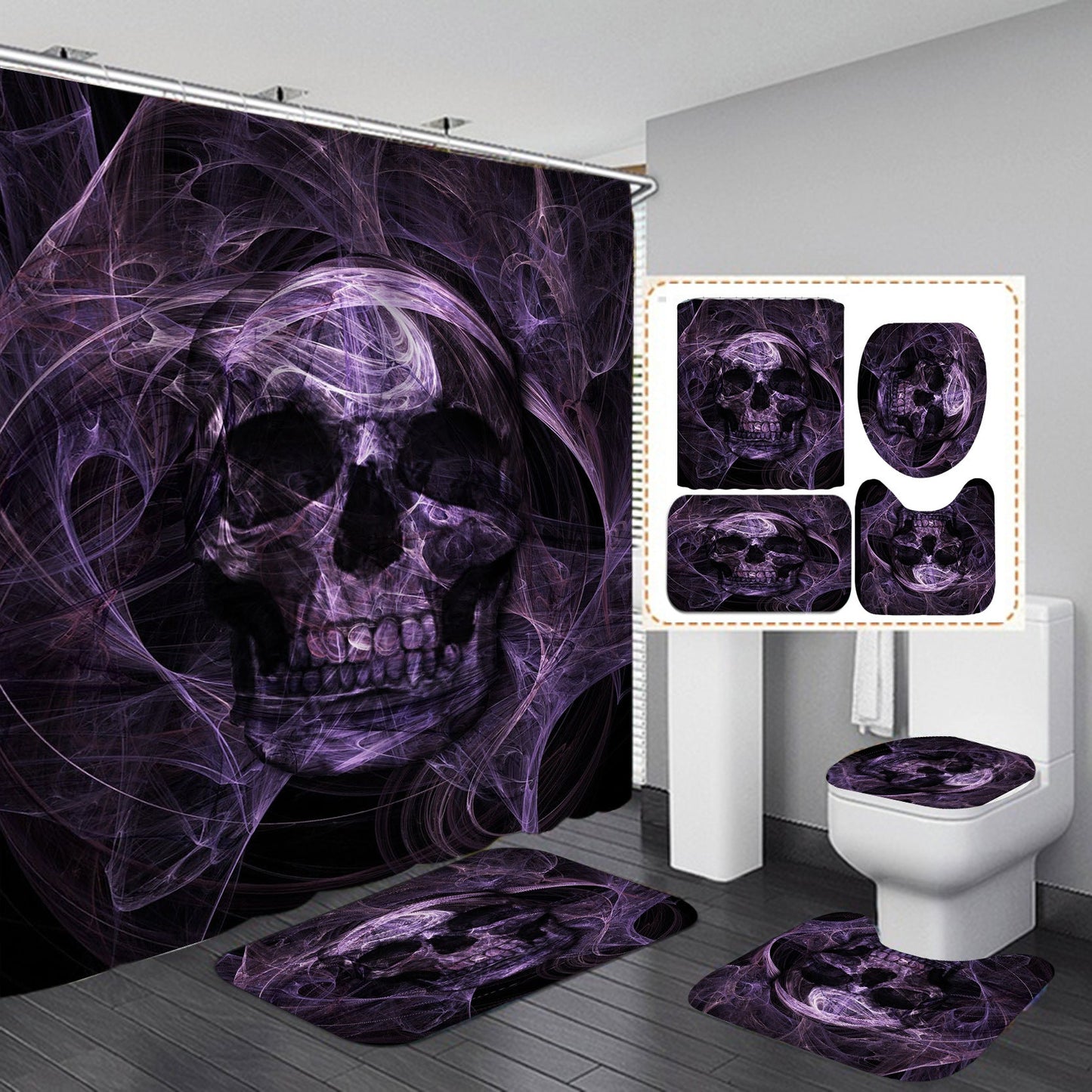 Thickened Waterproof Halloween Shower Curtain