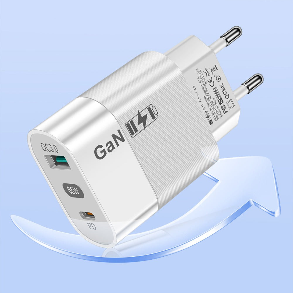 65W Gallium Nitride Charger GaN Charging Source Fast Charging Phone Charging Head - Korvel