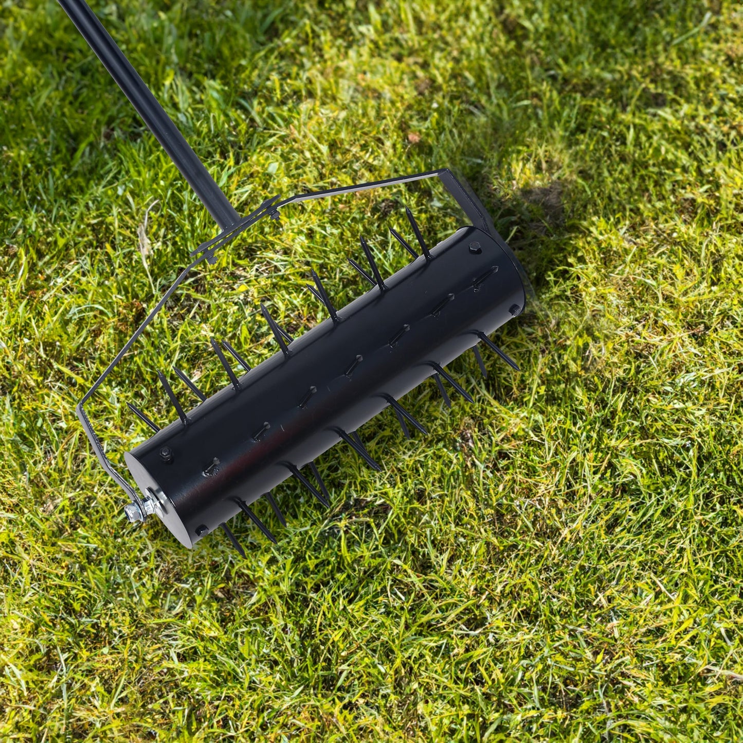Rolling manual lawn aerator, Home aerator lawn tool pusher, 58-inch handle push lawn aerator for lawns, yards and gardens - Korvel