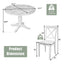 Orisfur 5 Pieces Dining Table and Chairs Set for 4 Persons Kitchen Room Solid Wood Table with 4 Chairs MDF + White + Solid Wood - Korvel