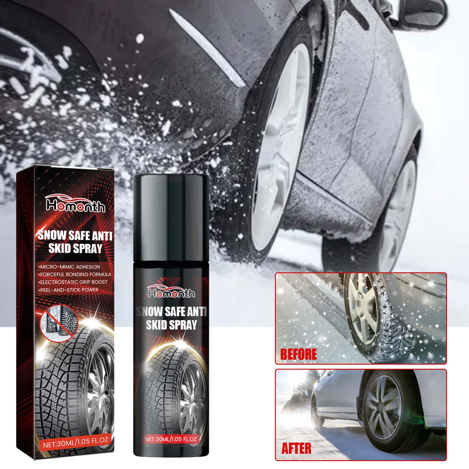 Snow Safe Anti Skid Spray, Winter Snowmobile Tire Protection And Maintenance Anti-Slip Agent - Korvel