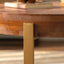 33.86"Modern Retro Splicing Round Coffee Table Fir Wood Table Top with Gold Cross Legs Base(Same SKU:W757126236) - Korvel