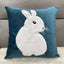 Charming Pink Bunny Velvet Pillow Cover