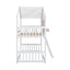 Twin over Twin House Bunk Bed with Roof , Window, Window Box, Door , with Safety Guardrails and Ladder, Pink/White - Korvel