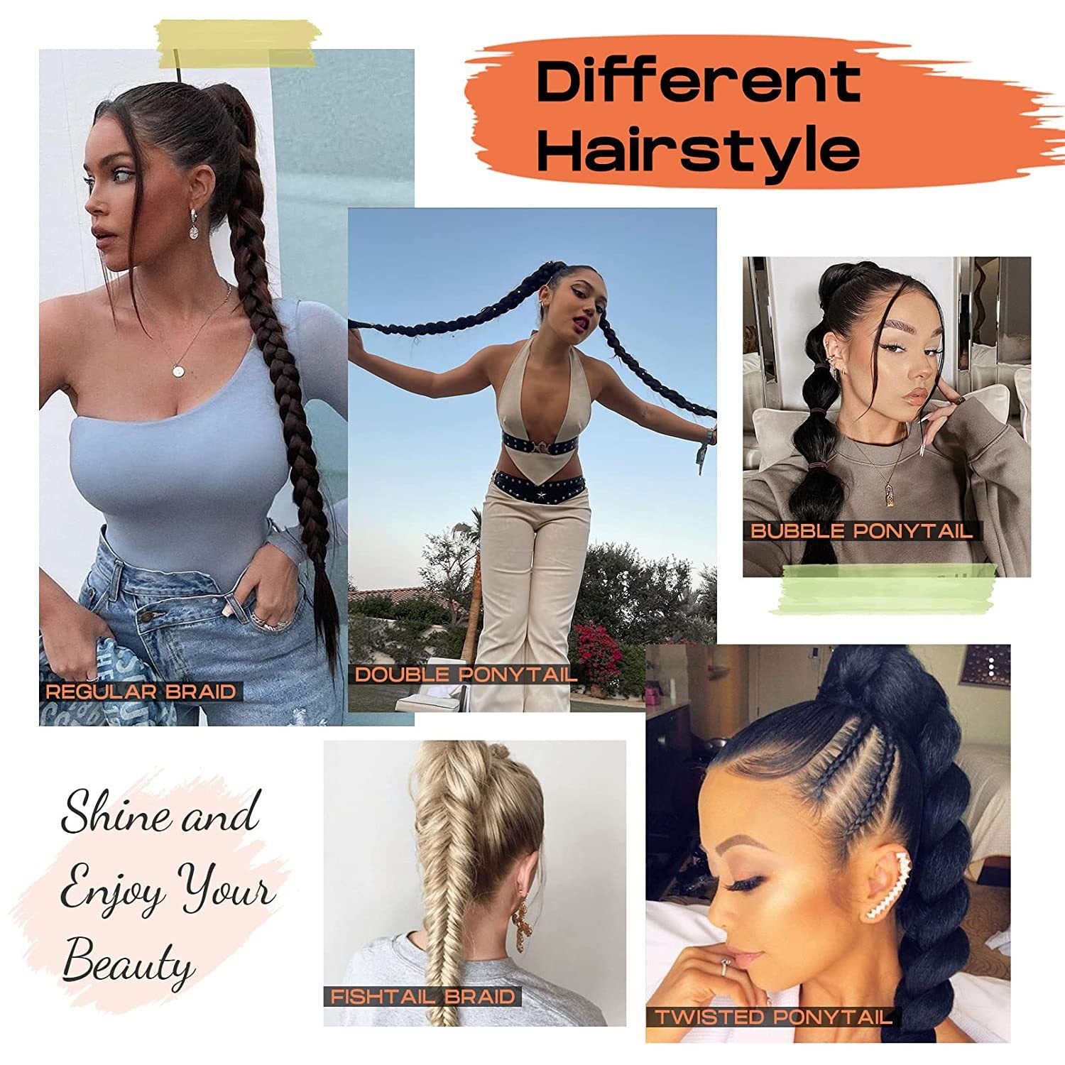 Fake Braid New Fashion Chemical Fiber Wig Female Long Braid Hair Extensions Hair Band Type Hair Extensions Braid Wig Ponytail - Korvel