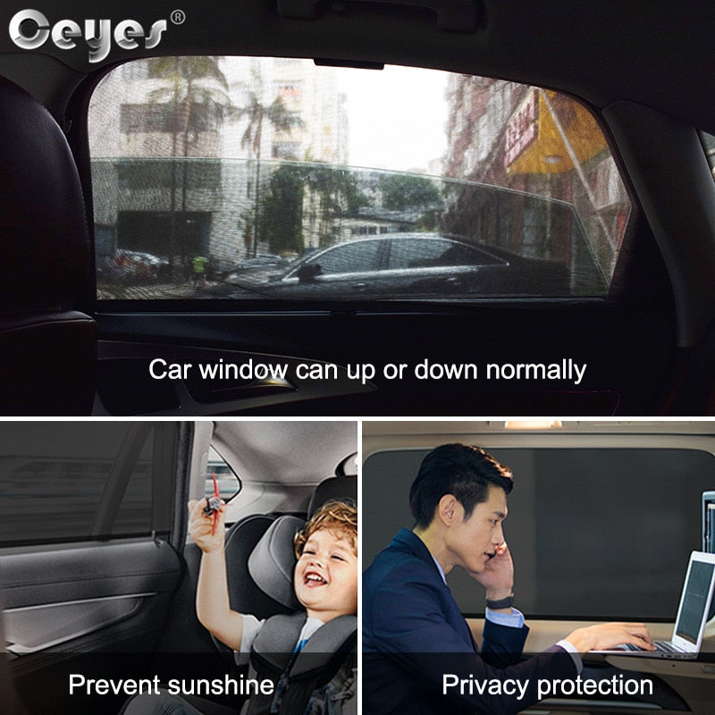 Ceyes 2pcs Car Styling Accessories Sun Shade Auto UV Protect Curtain Side Window Sunshade Mesh Sun Visor Protection Window Films - Korvel