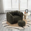 Soft Bean Bag Chair with High Resilient Foam(Chips)for living room and bedroom,Comfortable Square Lazy Sofa with Footstool - Korvel
