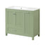 Meuble de salle de bain vert de 36" avec évier et rangement