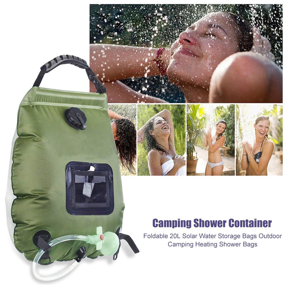 Portable Shower 20L Sun absorbs heat Water Storage Bags Outdoor Camping Hiking Heating Shower Bathing Bags Heating Shower Bags - Korvel