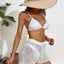 Hook flower hollowed out beach shorts with drawstring - Korvel