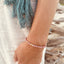 Pulsera de Estiramiento de Rodonita Rosa Natural y Oro de 14k