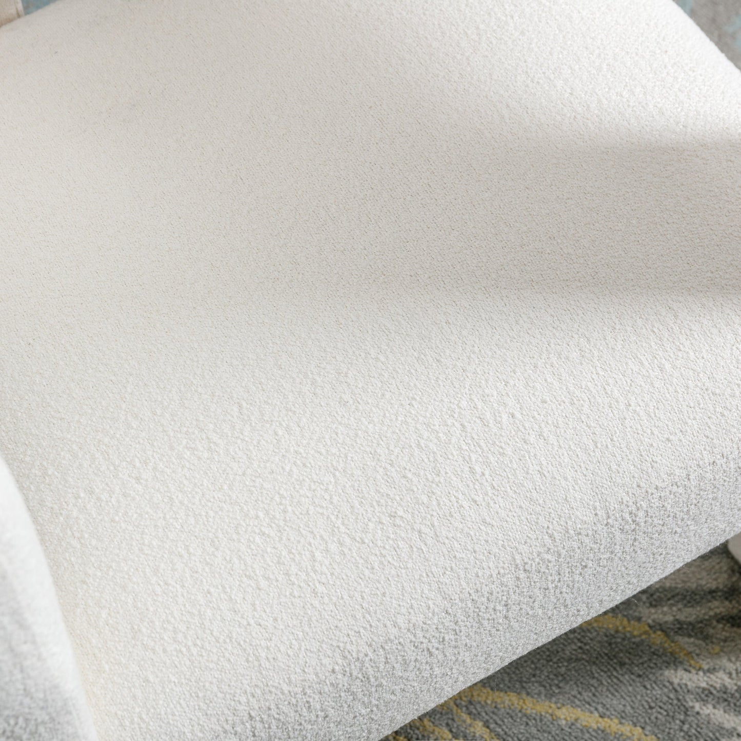 Beige Contemporary Fabric Upholstered Accent Chair