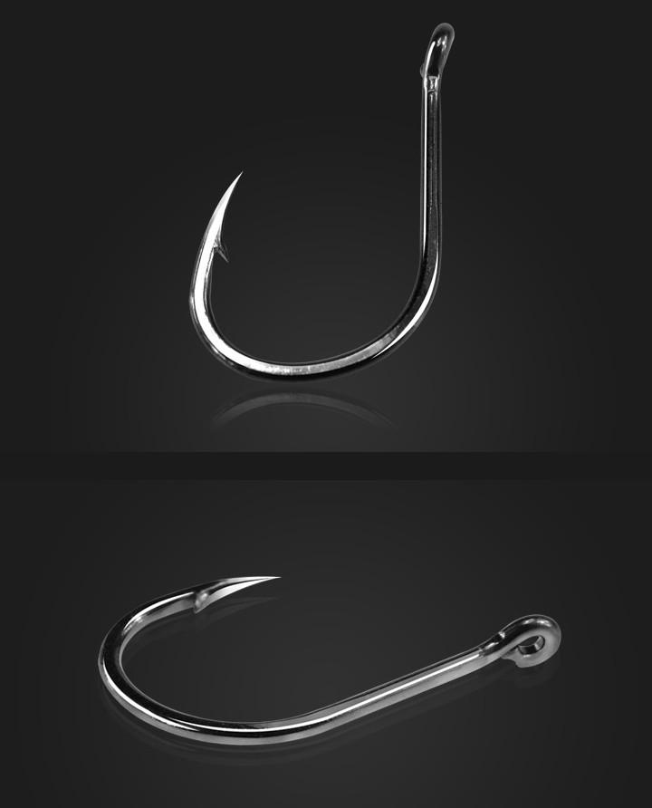 Hameçons de pêche circulaires en acier au carbone Rompin - Taille #2-15, 50 pièces
