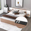 Queen Size Platform Bed with Headboard and Storage, Natural