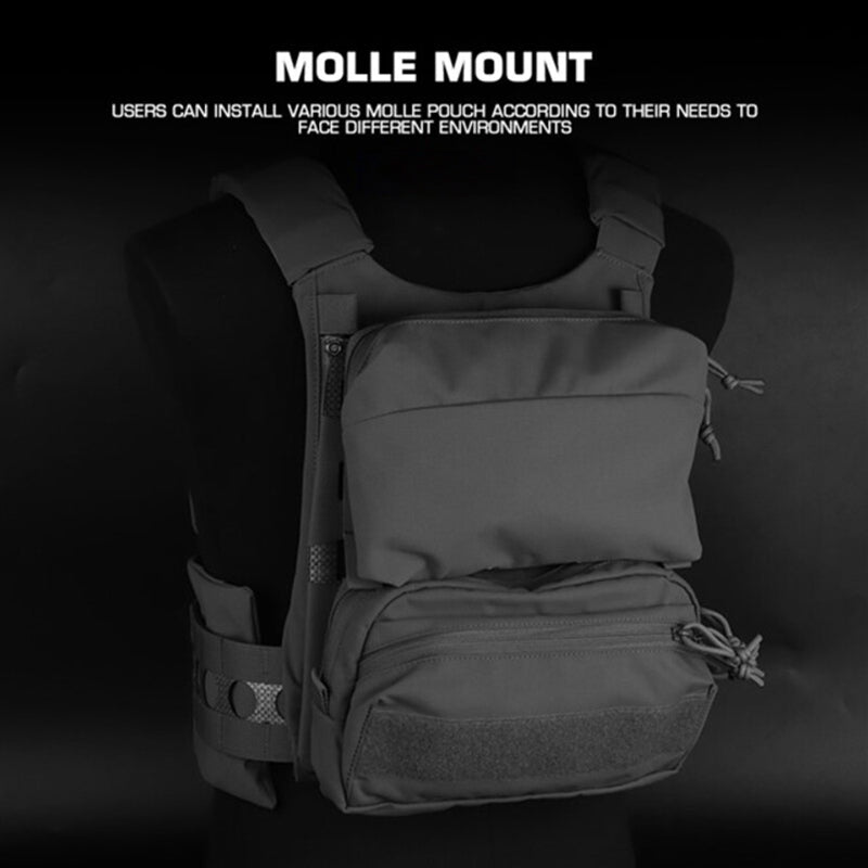 Lightweight MOLLE Back Panel for Tactical Vests