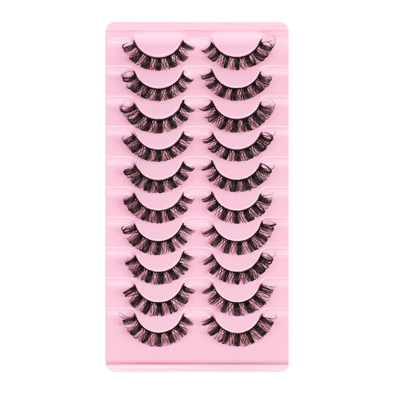 New Russian Volume False Eyelashes DD Curved Thick Eyelashes Ten Pairs Of Chemical Fiber Natural Charm Eyelashes - Korvel
