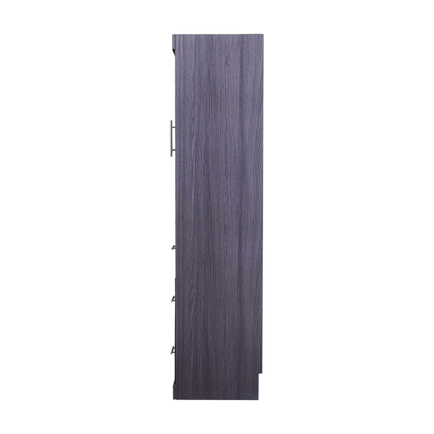 Full Size Gray Murphy Bed with Wardrobe and Drawers